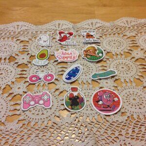 Stickers, Whimsical Attitude theme, 12 cellphone stickers